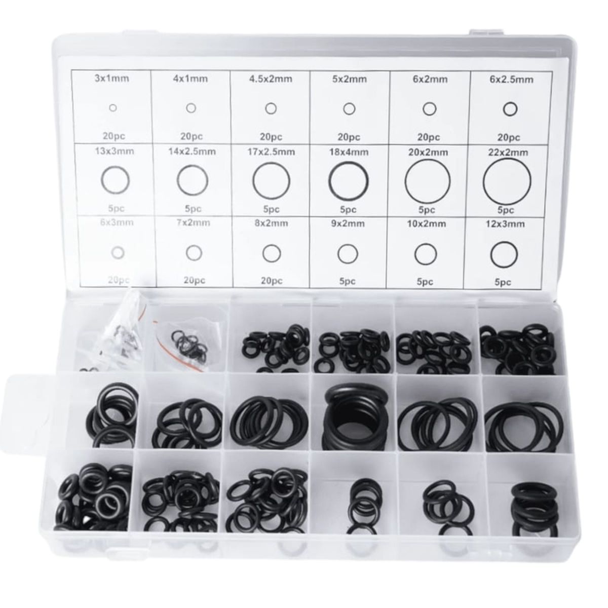 GENERICO - Juego Orrines O-ring 225 Pcs Milimetro Makawa