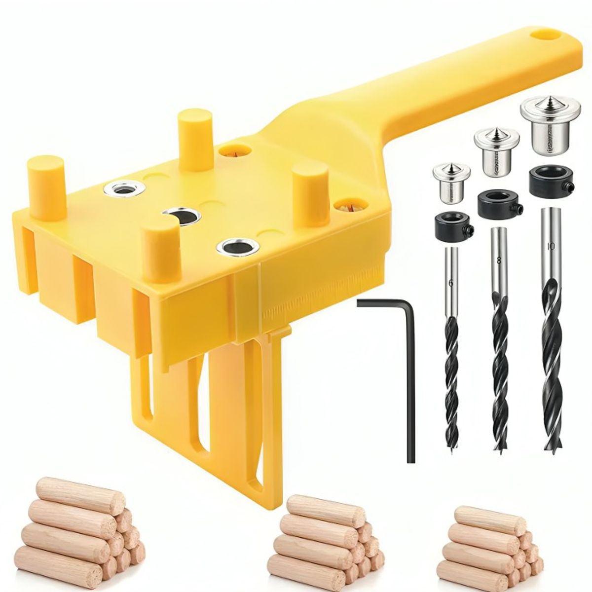 OEM - Guia Plantilla Para Tarugos Madera 6-8-10 Mm + Brocas