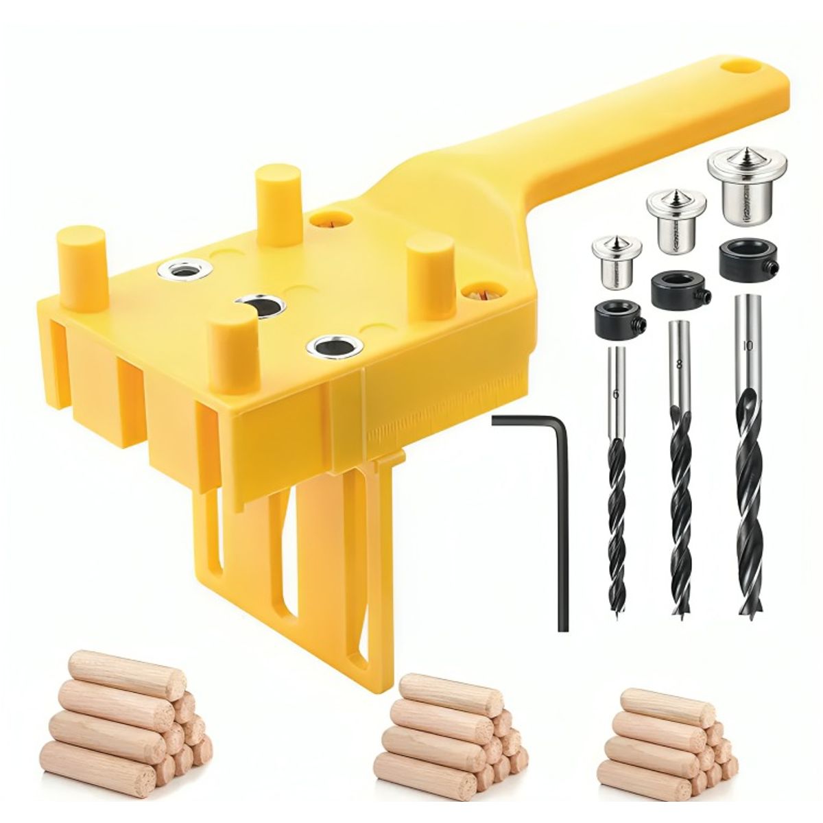 OEM - Guia Plantilla Para Tarugos Madera 6-8-10 Mm + Brocas