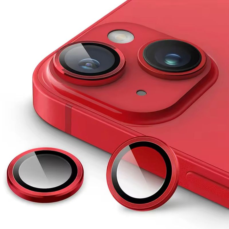 GENERICO - Lámina Vidrio Premium Camara Para iPhone 15-15Plus Rojo