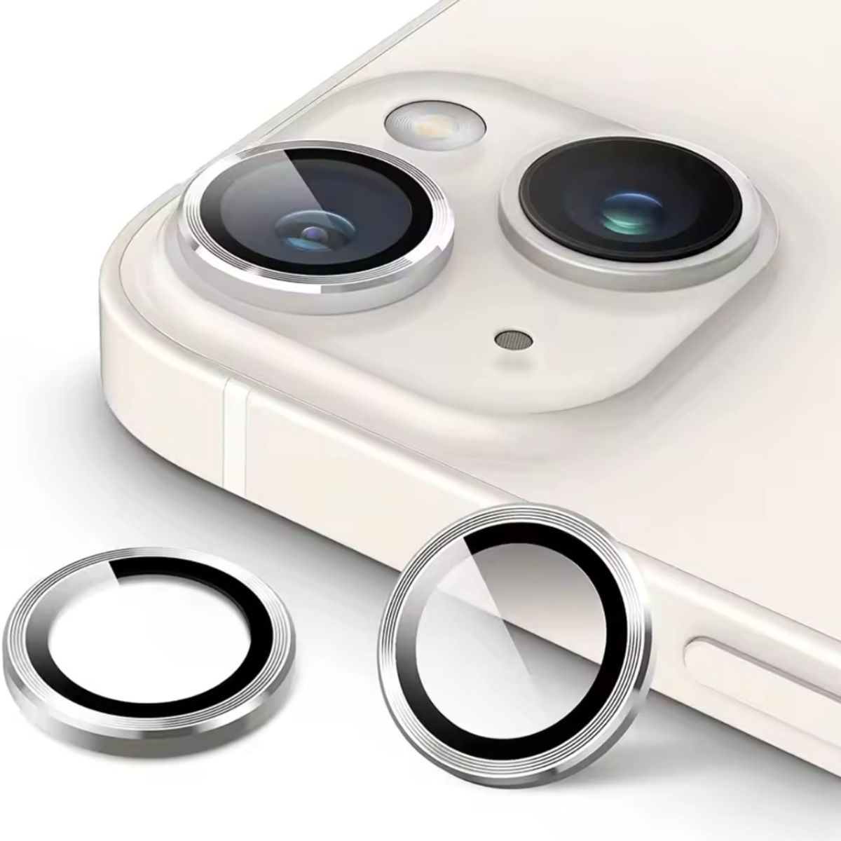 GENERICO - Lámina Vidrio Premium Camara Para iPhone 13-13mini Plateado