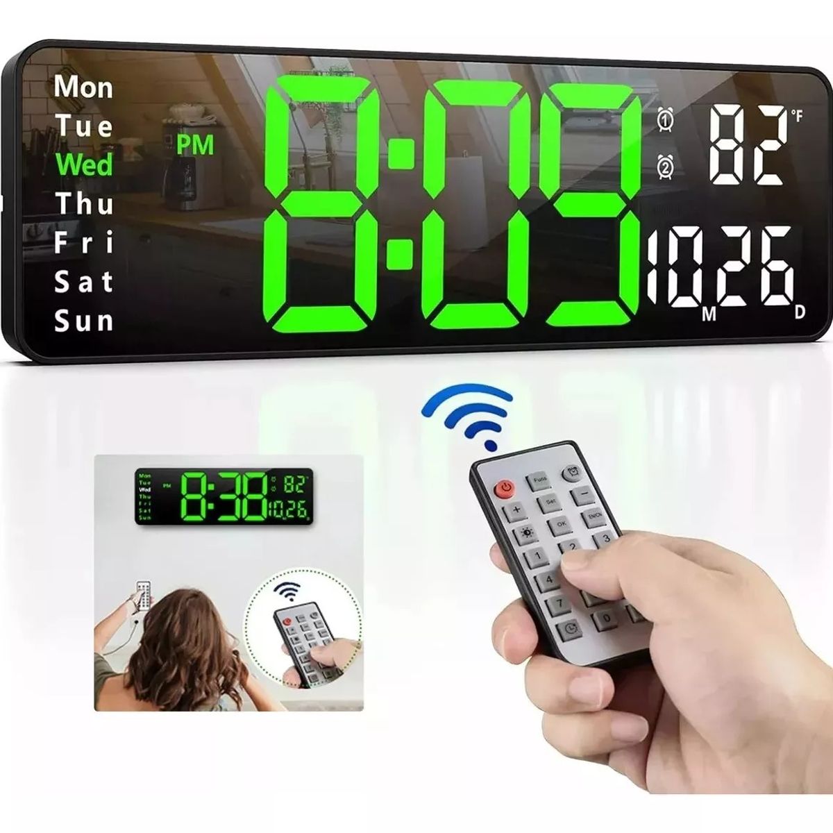 GENERICO - Reloj De Pared Digital Decorativo Led Pantalla Grande