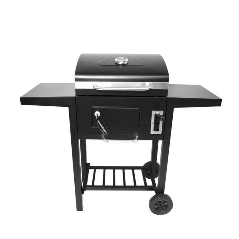 ELEONOR - Parrilla A Carbón Con Ruedas Y Mesa Auxiliar Doble