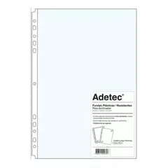 ADETEC - Funda Resistente Para Archivador Oficio Blanco 10 Unidades