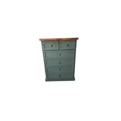 GENERICO - Comoda Rustica Crotona 6 Bicolor Verde