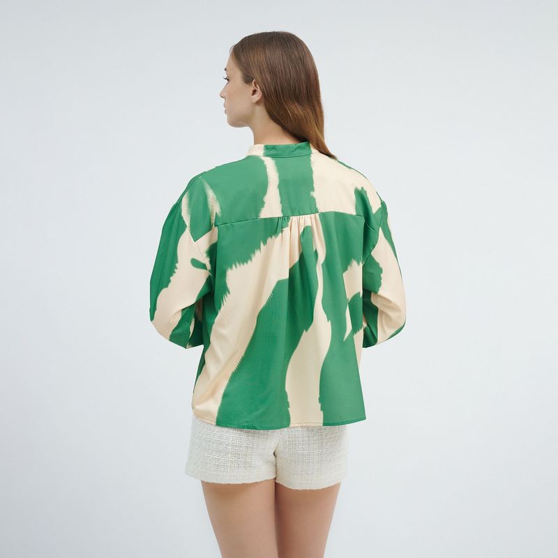 GUINDA - Blusa con Cuello Corto en V Lizzy - GUINDA