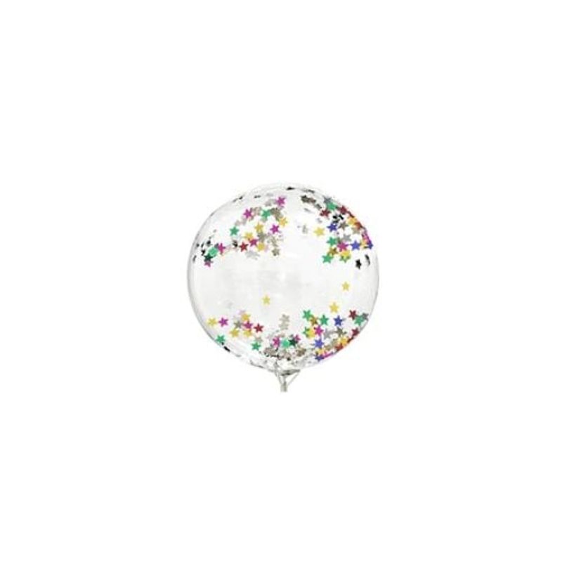 GENERICO - Globo Burbuja Confeti Estrella Multicolor 45cm