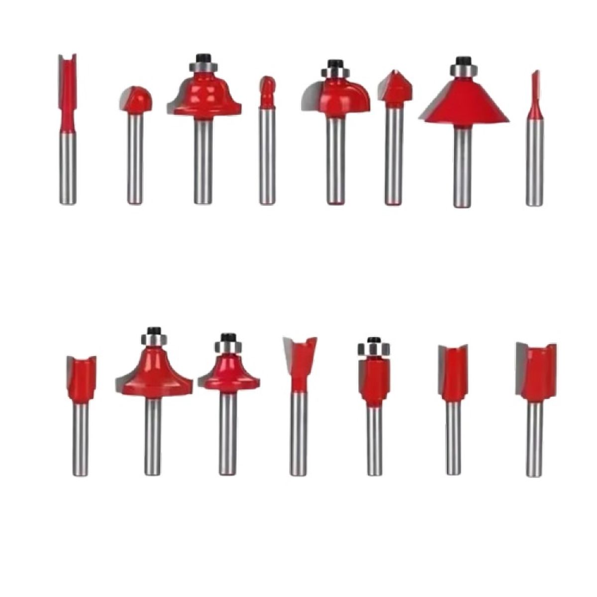 OEM - Brocas Fresas Madera Router 15 Pcs 6.35mm 1/4