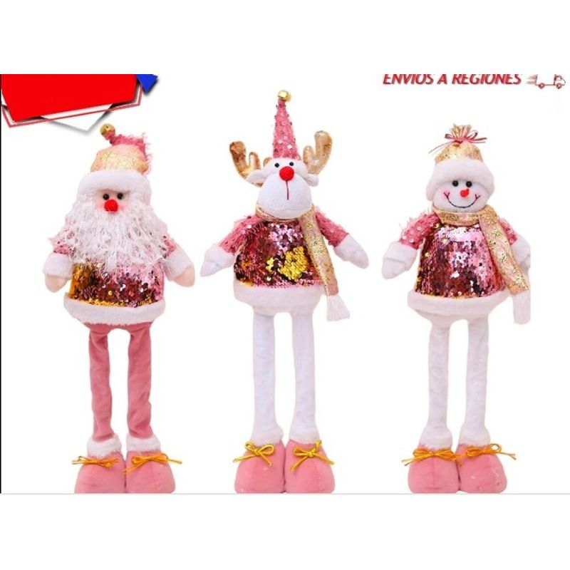 GENERICO - Monos Patas Largas 75-80Cm  Lentejuelas Oro Rosa Navidad