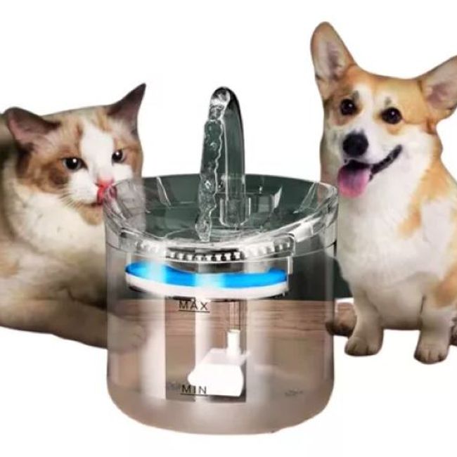 GENERICO - Bebedero Con Fuente Agua para Perros Y Gatos Color Blanco