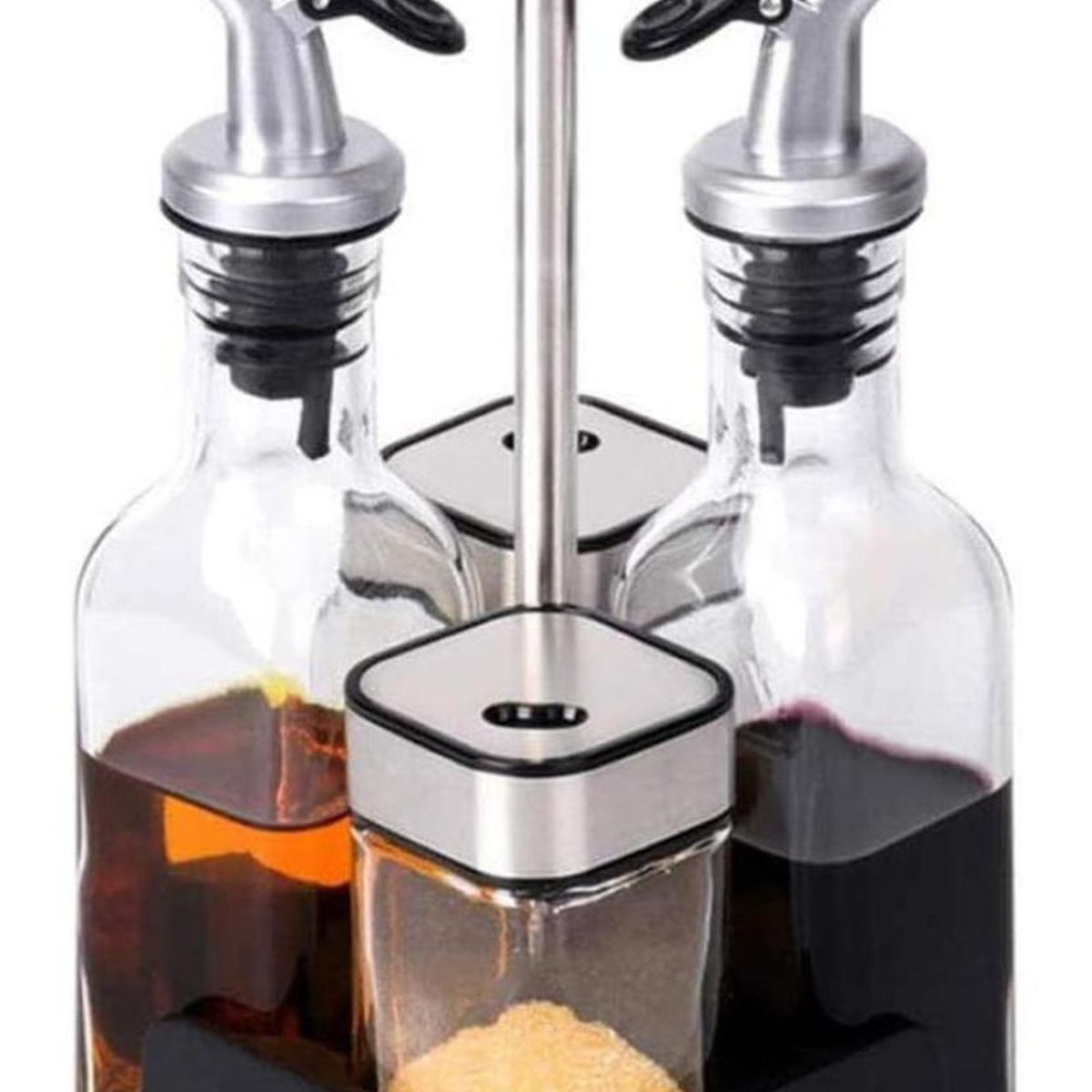 IMPORTCLICK - Set Alcuza Dispensador 4 Piezas Vidrio 100 ML