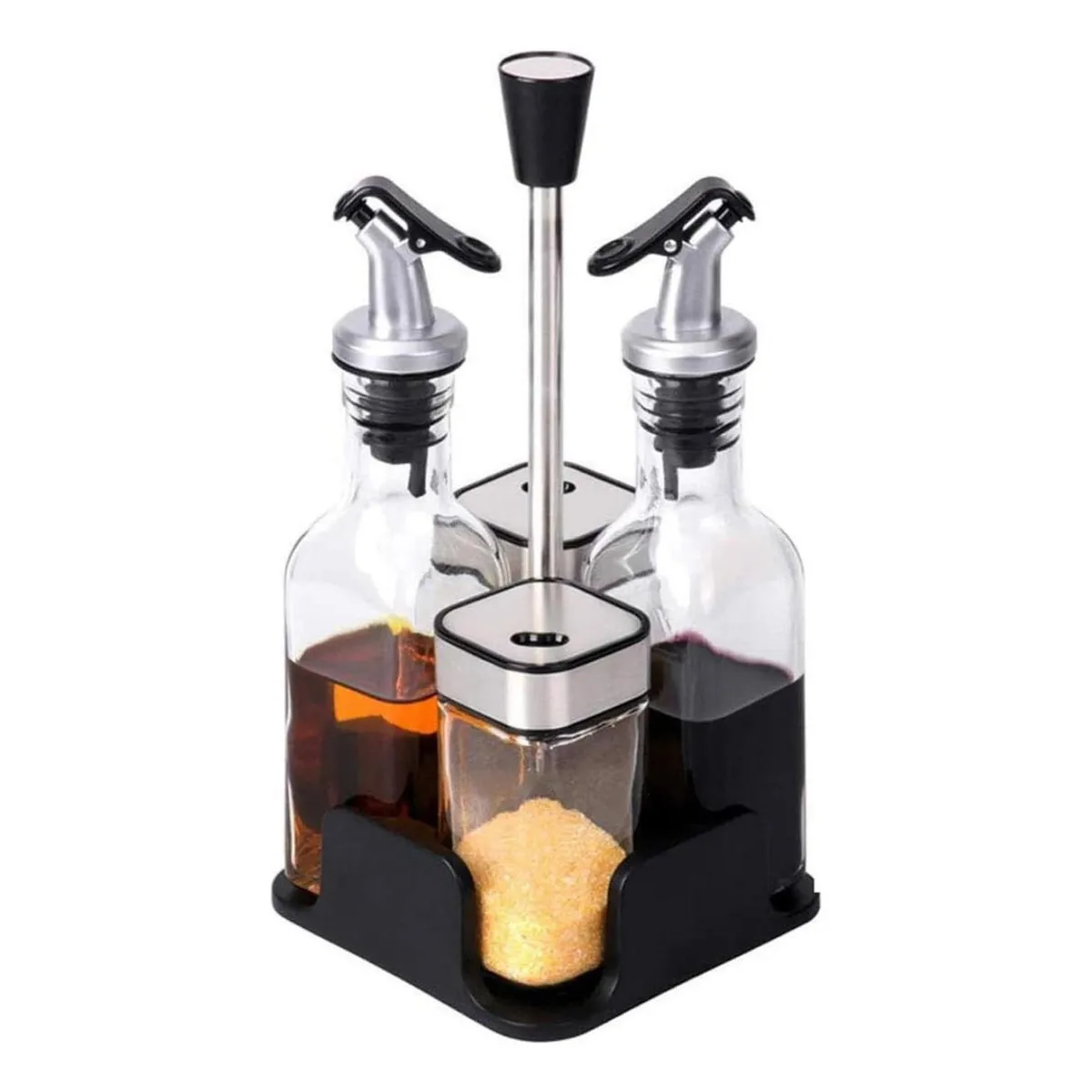 IMPORTCLICK - Set Alcuza Dispensador 4 Piezas Vidrio 100 ML