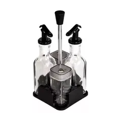 IMPORTCLICK - Set Alcuza Dispensador 4 Piezas Vidrio 100 ML.