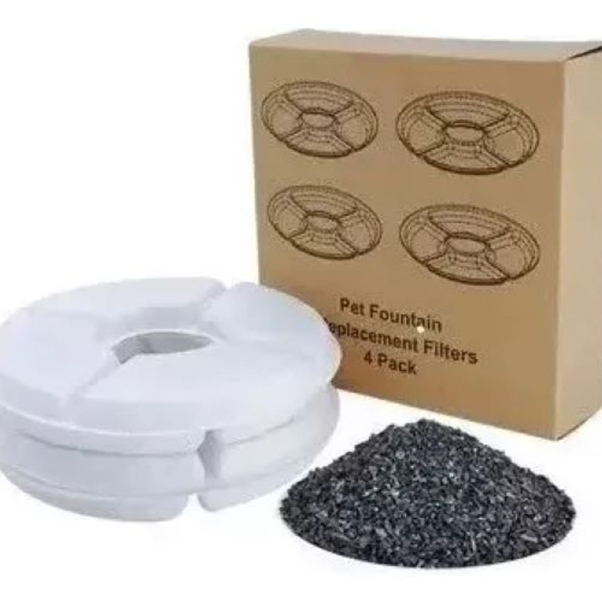 GENERICO - Pack X4 Filtros Bebedero Fuente De Agua Eléctrico Gato Perro