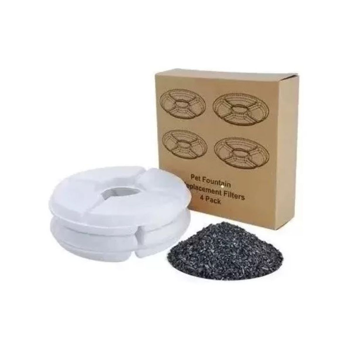 GENERICO - Pack X4 Filtros Bebedero Fuente De Agua Eléctrico Gato Perro