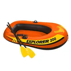 INTEX - Set Bote Inflable Explorer 200 para 2 Personas
