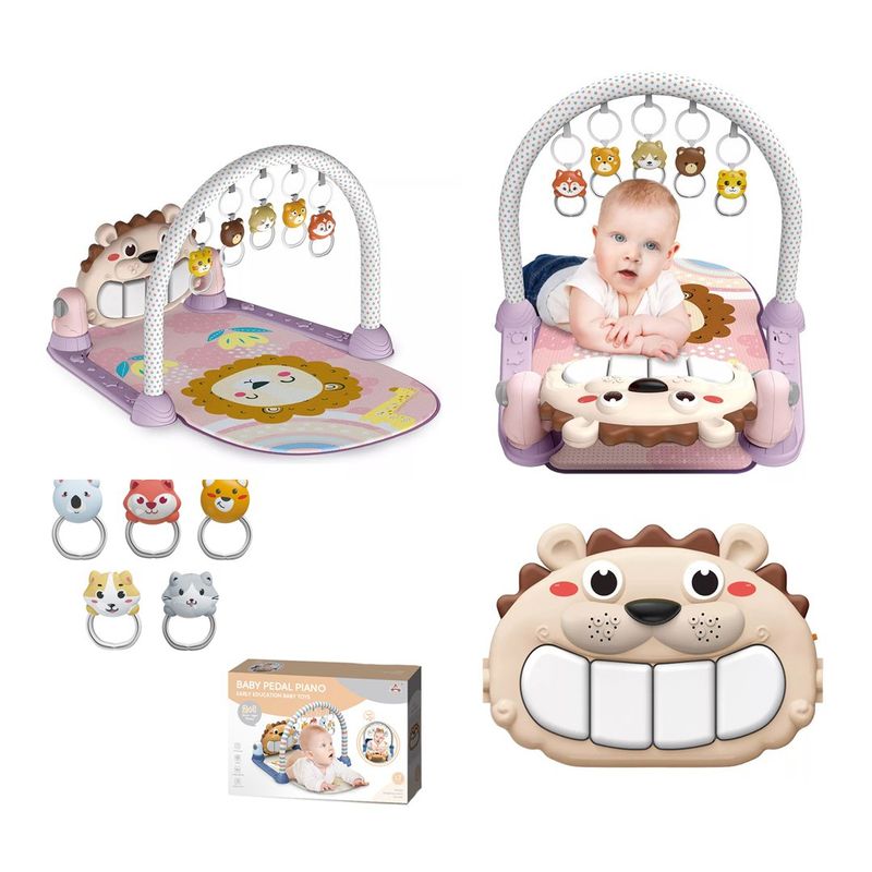 BABYMINE - Gimnasio Pedal Piano León Rosado - Babymine