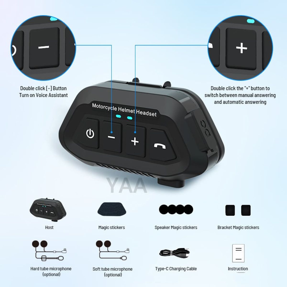 GENERICO - Auriculares Bluetooth Intercomunicador Moto Bluetooth 5.3 t
