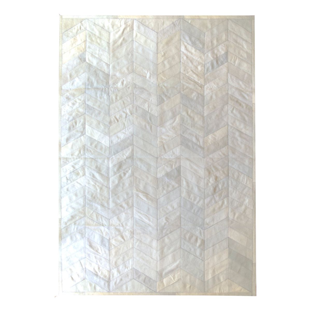 MOO HOGAR - Alfombra Cuero Natural  166X236 Cm Diseño Chevron