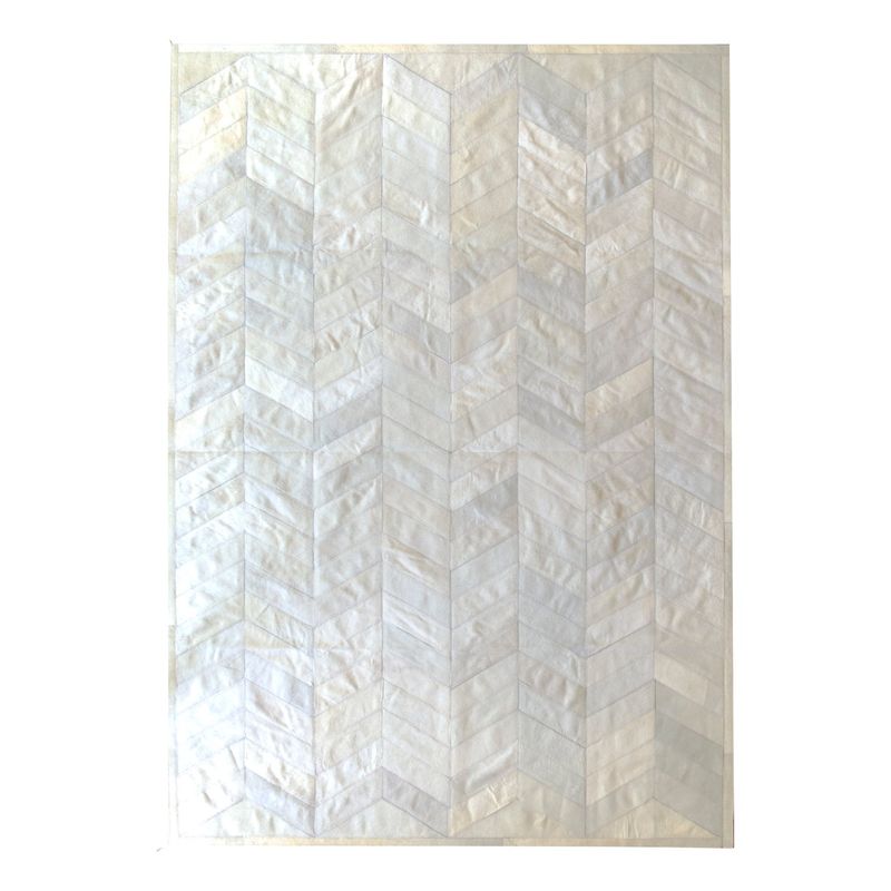 MOO HOGAR - Alfombra Cuero Natural  206 X 296 Cm Diseño Chevron