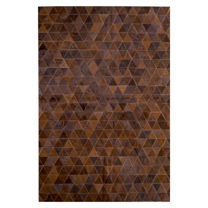MOO HOGAR - Alfombra Cuero Natural 160 X 230cm Diseño Triagulo Iso12