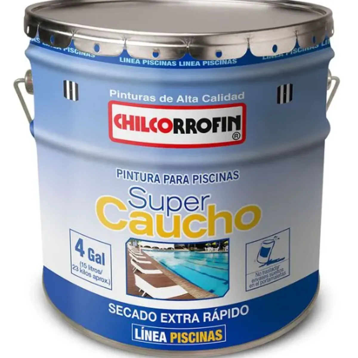 GENERICO - Pintura Para Piscina Supercaucho Chilcorrofin Azul Piscina Tineta