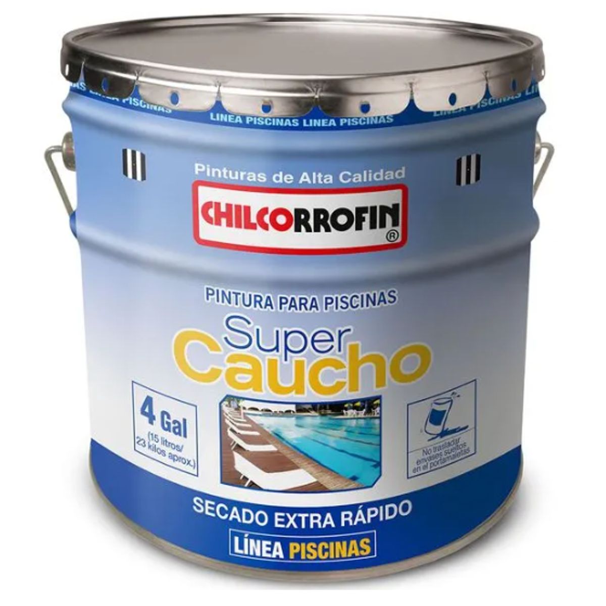 GENERICO - Pintura Para Piscina Supercaucho Chilcorrofin Azul Piscina Tineta