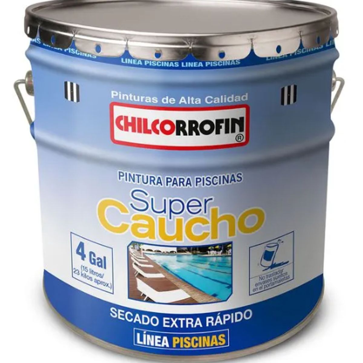 GENERICO - Pintura Para Piscina Supercaucho Chilcorrofin Celeste Piscina Tineta