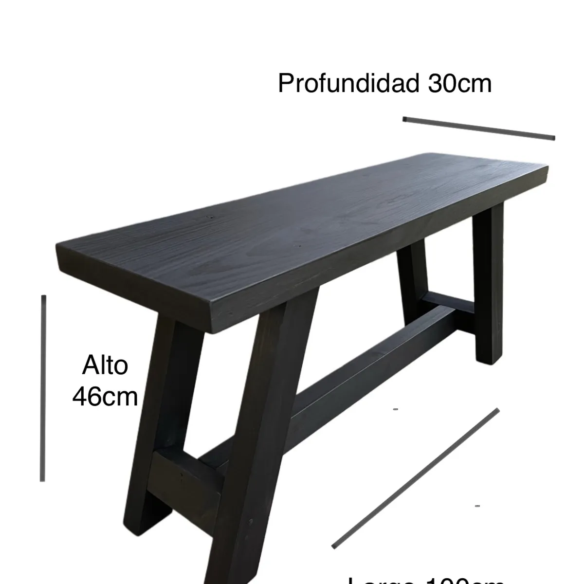 GENERICO - Banca de madera negra 100cm