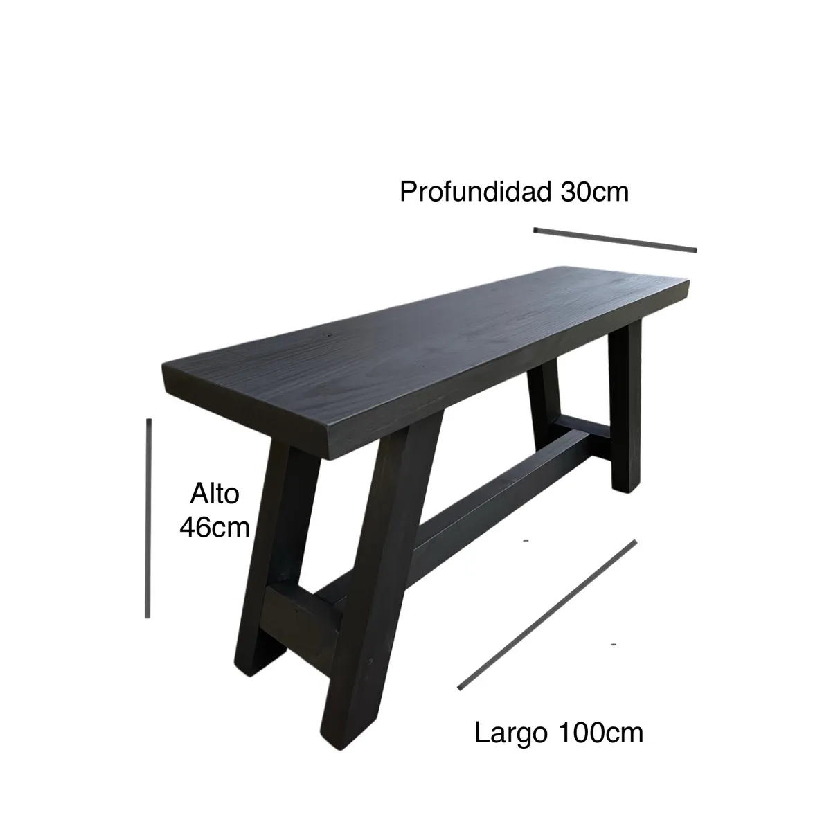 GENERICO - Banca de madera negra 100cm