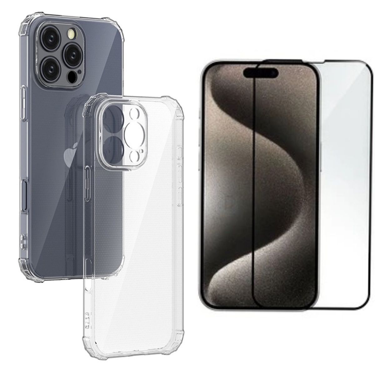 GENERICO - Carcasa Transparente Para iPhone 16 Pro + Lámina Vidrio