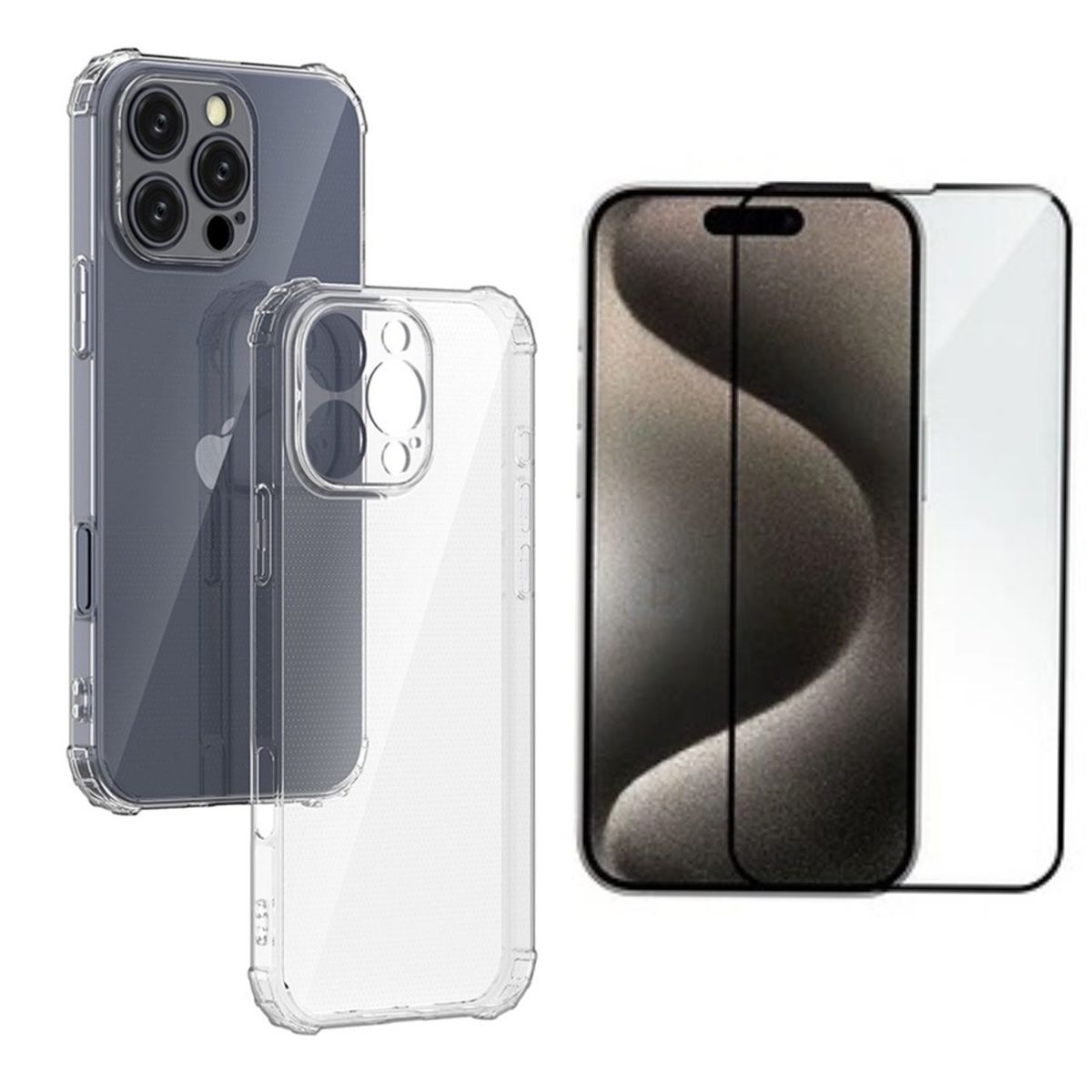 GENERICO - Carcasa Transparente Para iPhone 16 Pro + Lámina Vidrio