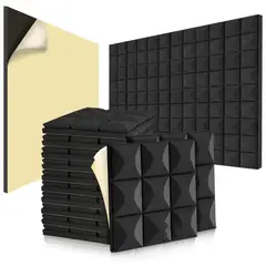 TROPIKA - Pack X12 Espuma Panel Acústico Rombo AutoAdhesivo Negro