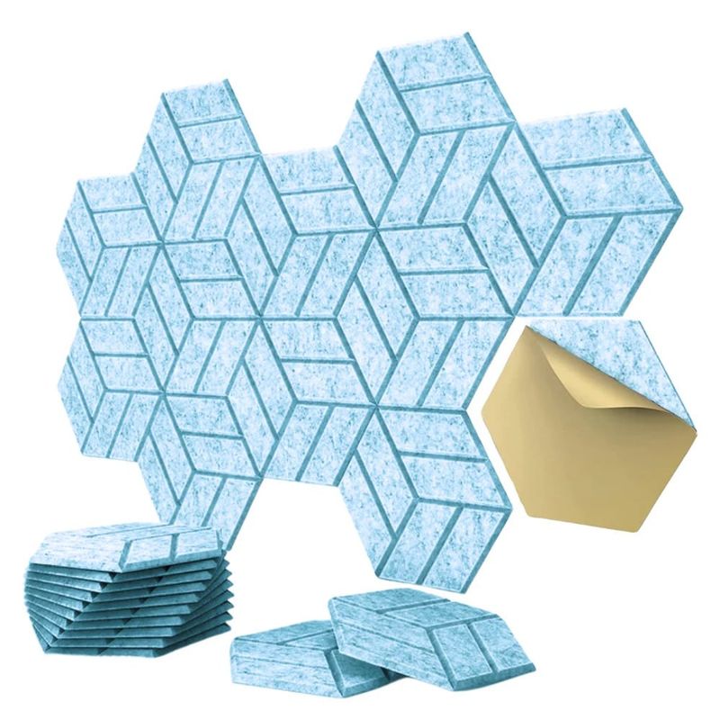 TROPIKA - Pack X12 Panel Acústico Hexagonal AutoAdhesivo Celeste