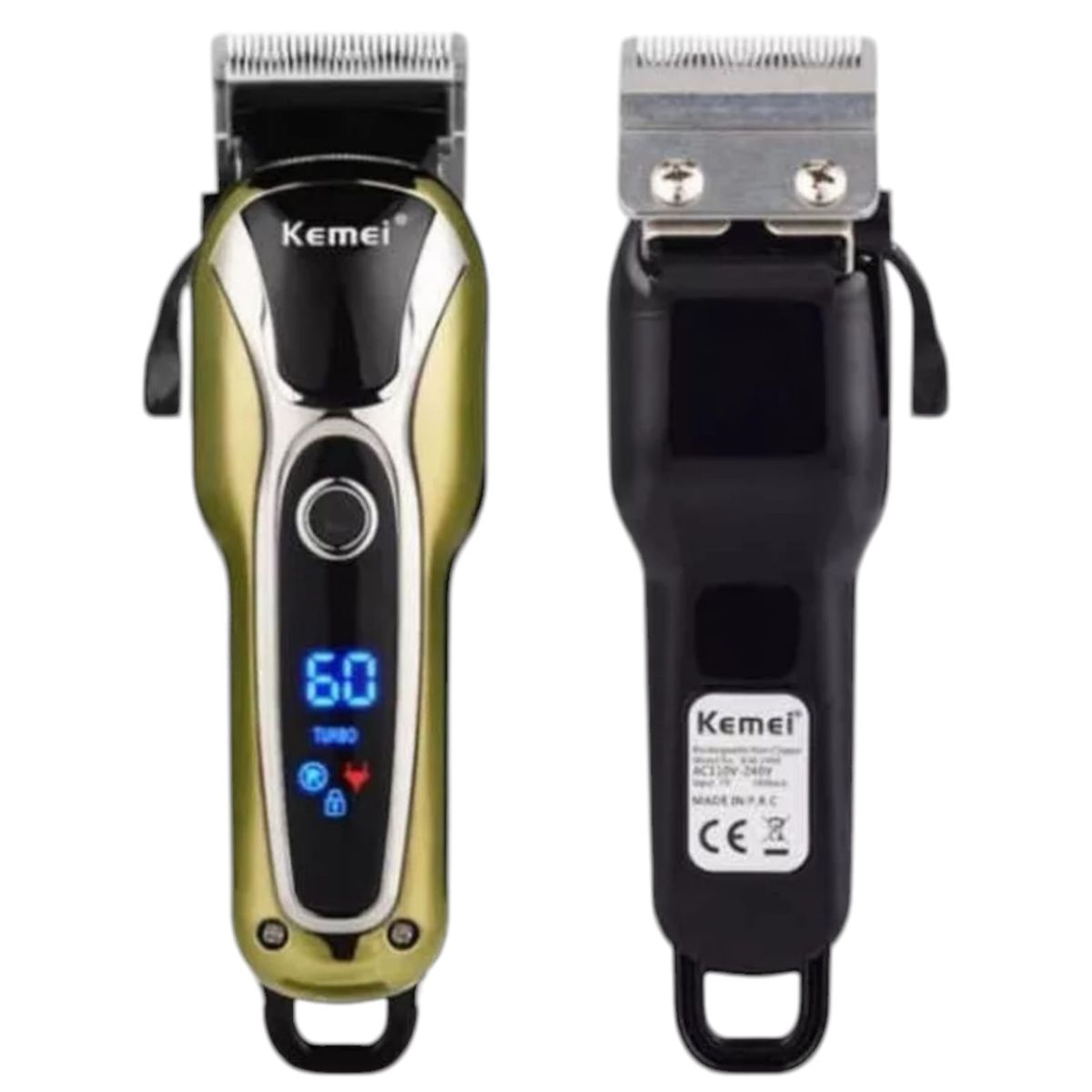 GENERICO - Cortadora de pelo Kemei KM-1990 Negra y Dorada