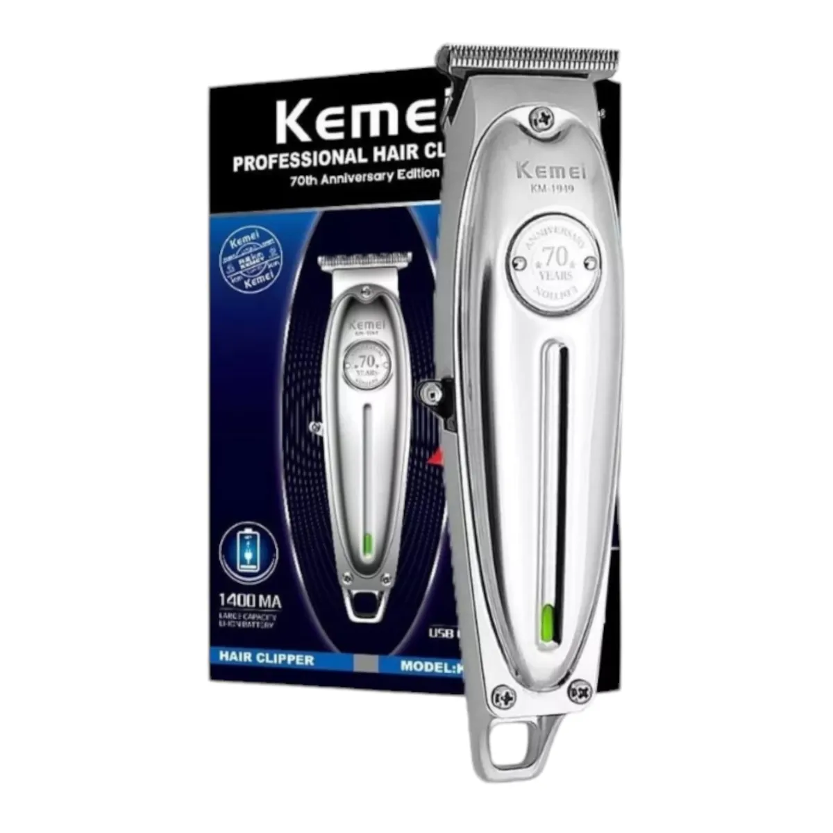 GENERICO - Rasuradora Corta Pelo Kemei Km-1949 1400mah Plateado