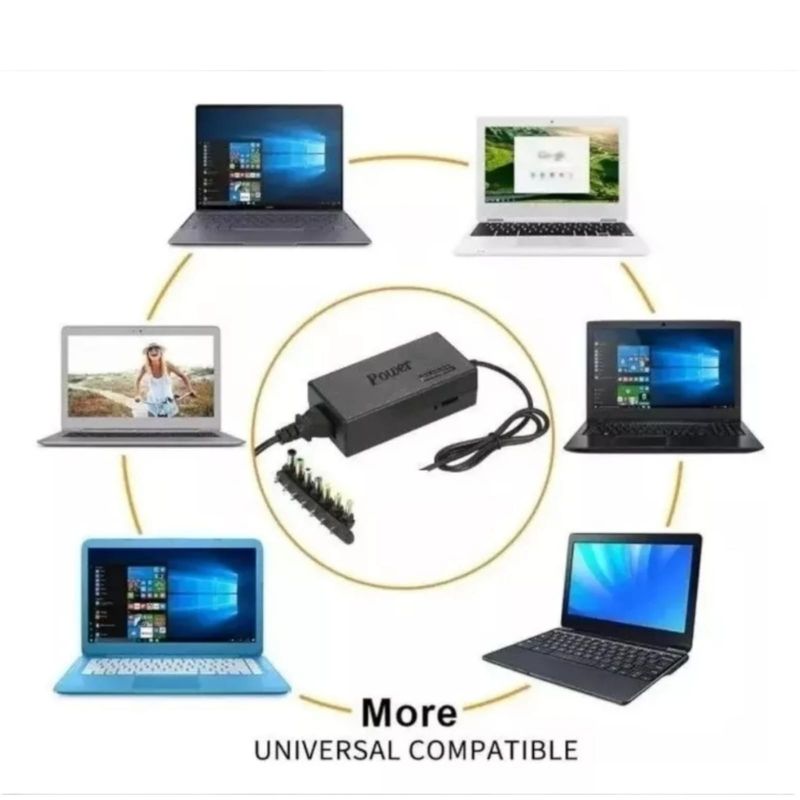 GENERICO - Transformador Cargador Universal 8 Salidas Notebook Pc