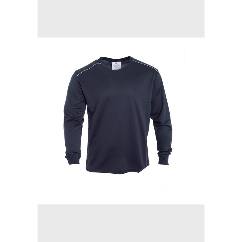 JAYSON - Polera Dry Fit C/Antibacterial Ml Cuello Polo Y Reflectante Gris oscuro JAYSON