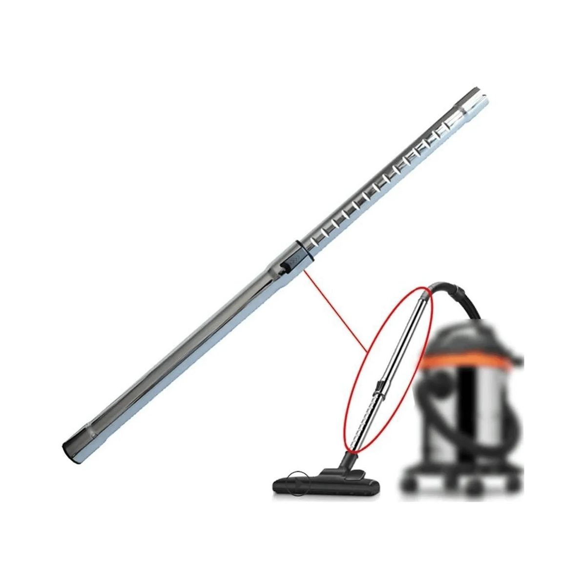 GENERICO - Tubo Aspiradora Telescópico Cromado - 3,2 cm