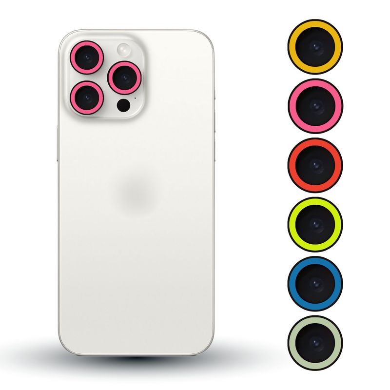 GENERICO - Vidrios Protector Fluor Premium Camara Para iPhone 12Pro-12PM Naranjo.