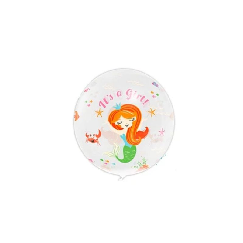 GENERICO - Globo Burbuja Sirena Its a Girl 80CM