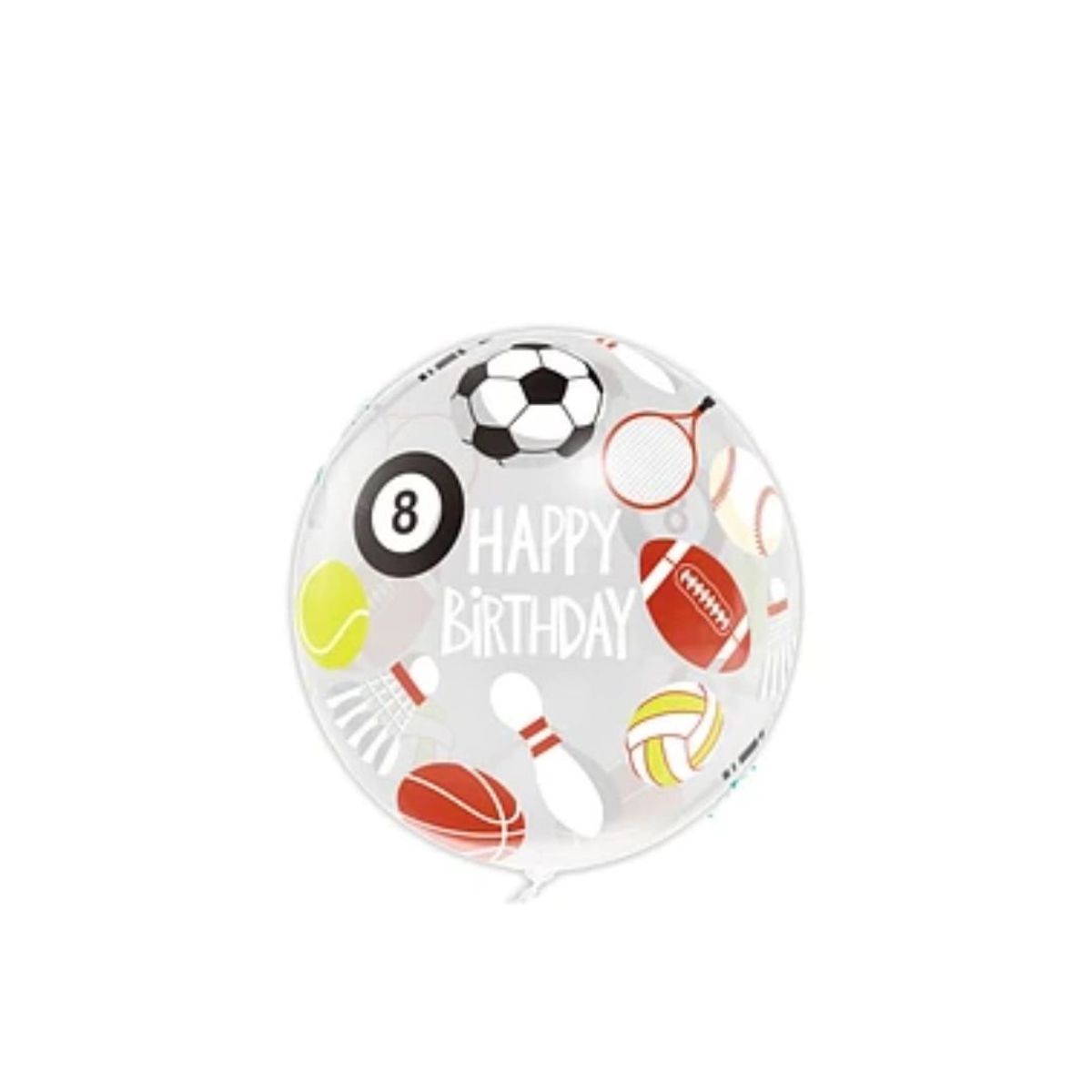 GENERICO - Globo Burbuja Happy Birthday Deportes 80cm