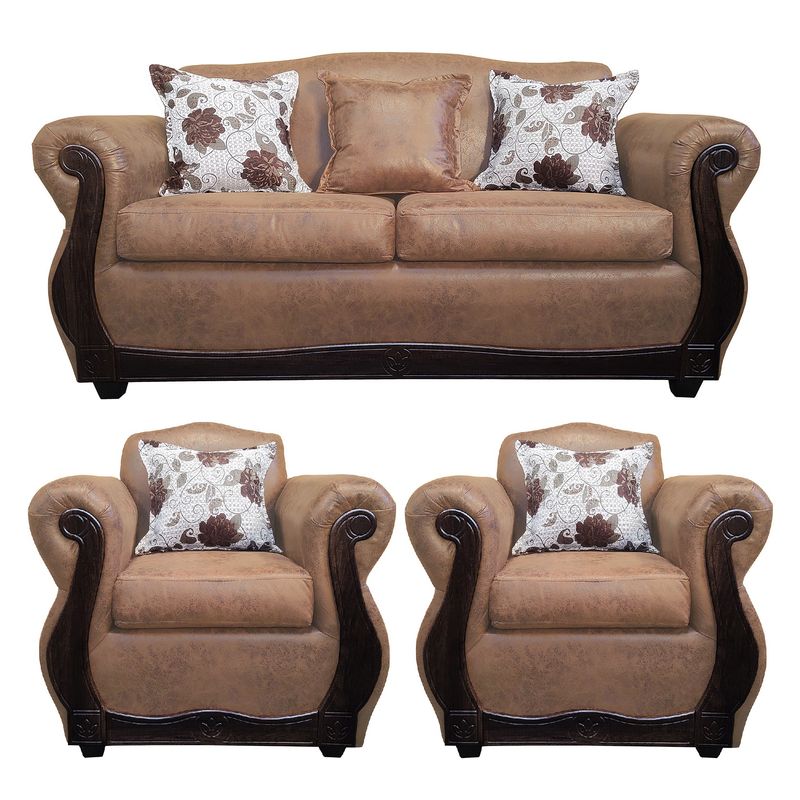 AMERICA DECORA - Living 3-1-1 Grand Santi Envejecido Café Teja