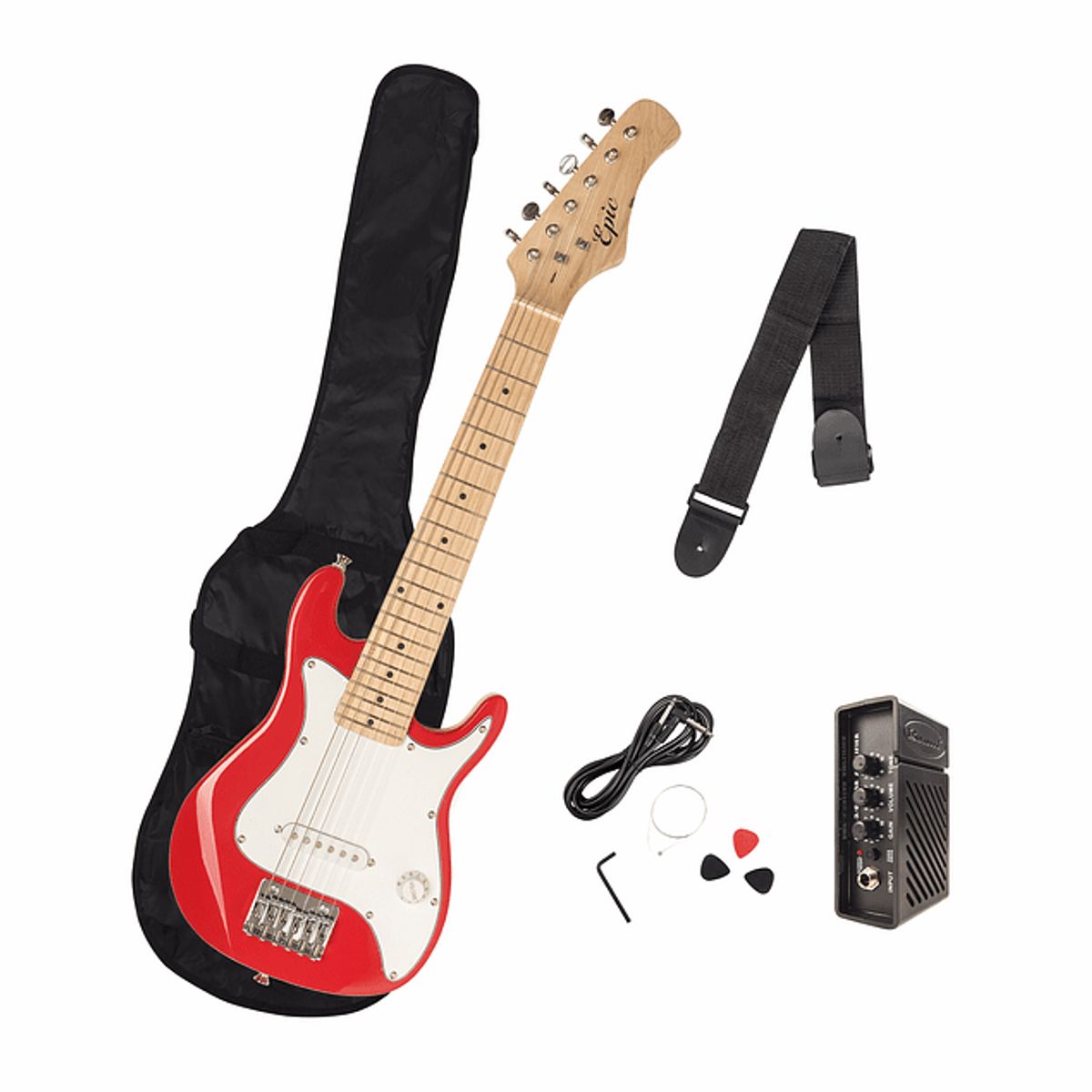 EPIC - Pack Guitarra Eléctrica Niños Con Amplificador 2W Epic Roja