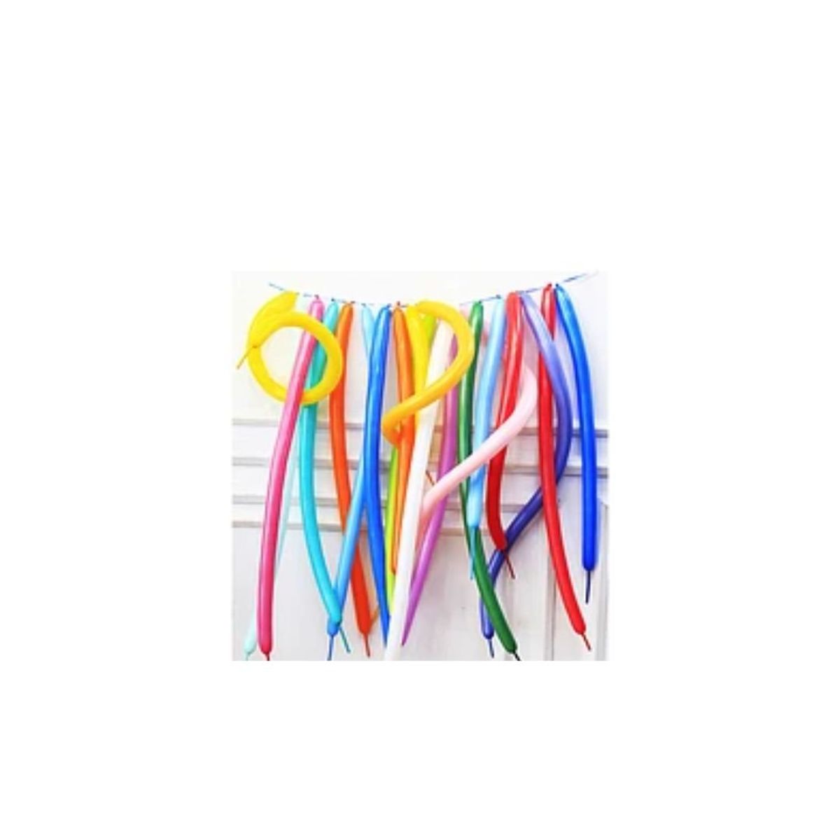 GENERICO - Globos Largos 28cm + Bombin Colores Surtidos 20pcs