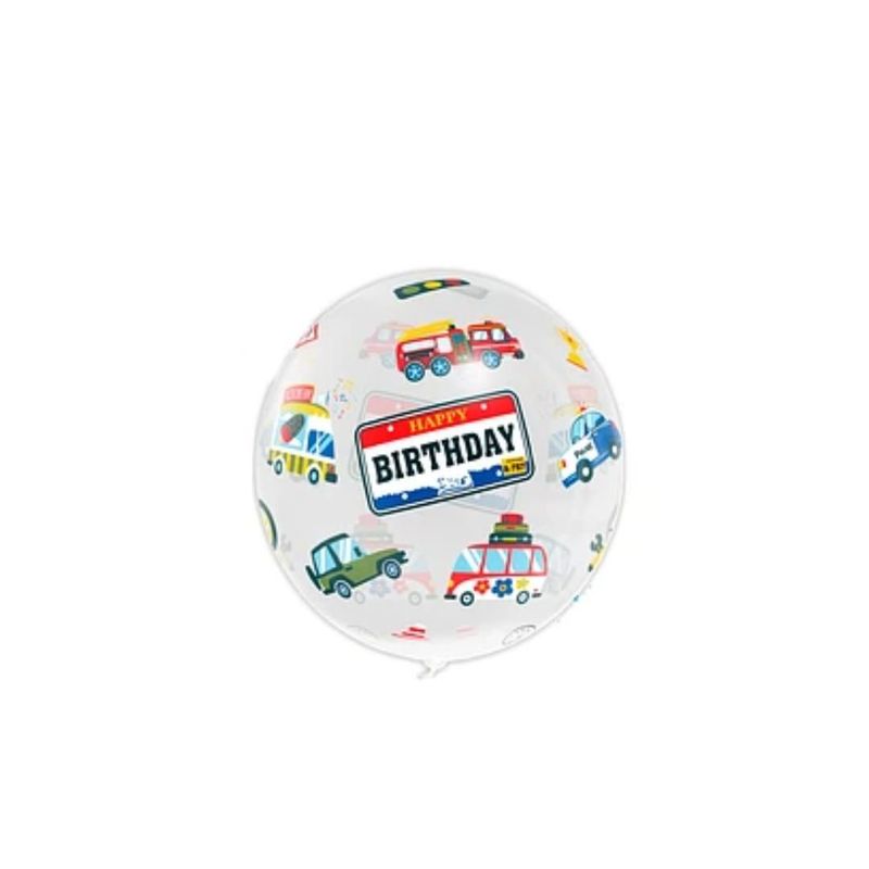 GENERICO - Globo Burbuja Auto Happy Birthday 80cm