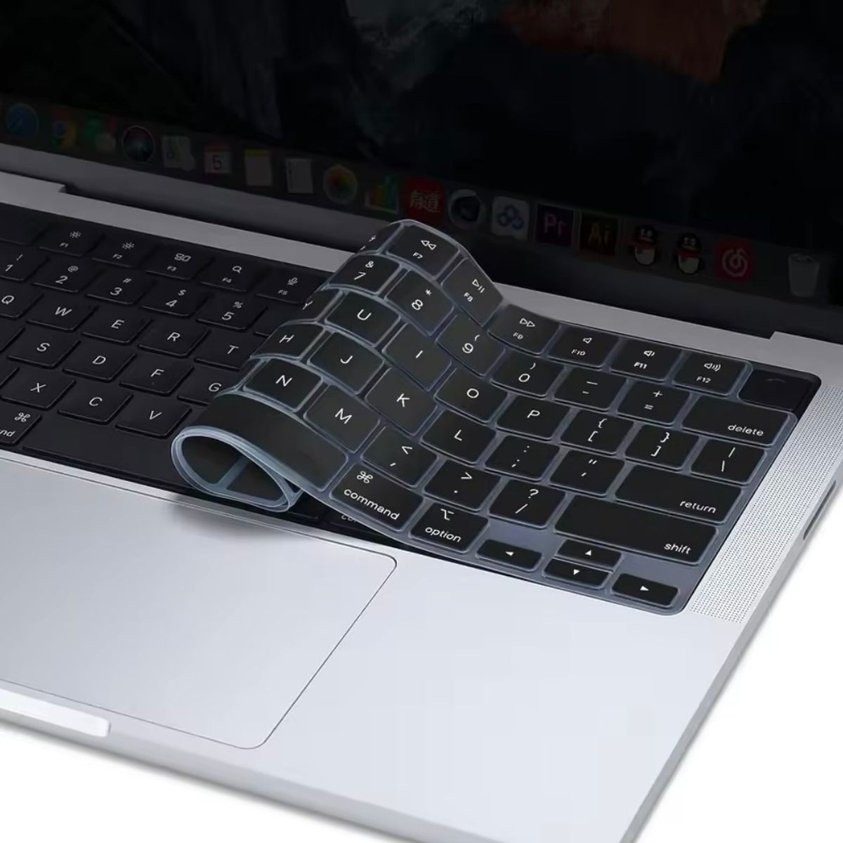 GENERICO - Protector Cubre Teclado Negro Para Macbook New Air 13 (A2179/A2337)