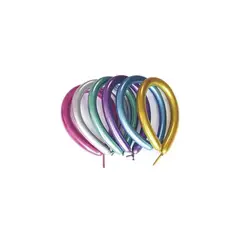 GENERICO - Globos Largos Cromados Multicolor 10pcs