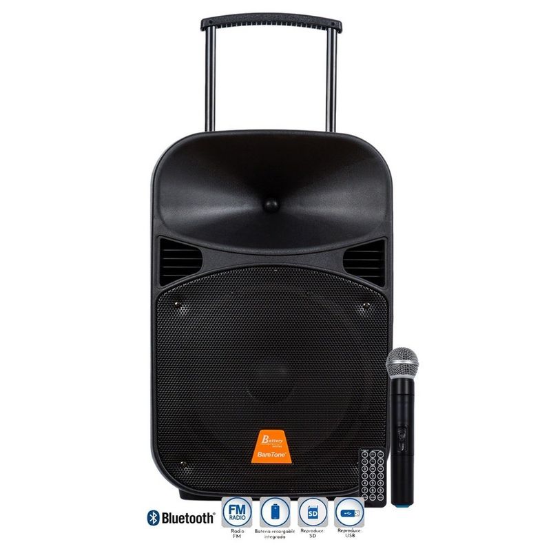 BARETONE - Parlante Baretone 12 pulgadas con micrófono inalámbrico