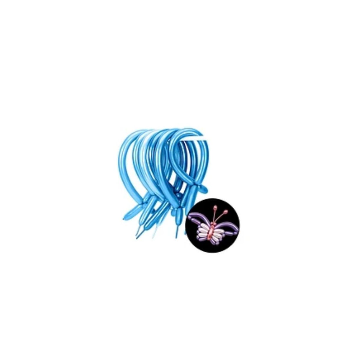GENERICO - Globos Largos Cromados Color Azul 20pcs 30cm
